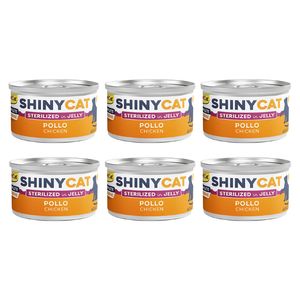 کنسرو غذای گربه بالغ جیم کت مدل cat food sterilized chicken in jelly طعم مرغ وزن 70 گرم بسته 6 عددی