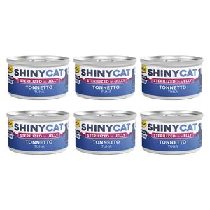 کنسرو غذای گربه بالغ جیم کت مدل cat food sterilized tuna in jelly طعم ماهی تن وزن 70 گرم بسته 6 عددی