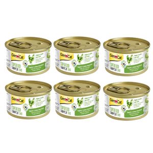 کنسرو غذای گربه بالغ جیم کت مدل superfood chicken fillet & apple طعم فیله مرغ و سیب وزن 70 گرم بسته 6 عددی