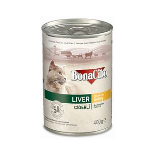 کنسرو غذای گربه بوناسیبو مدل liver وزن 400 گرم