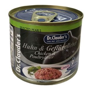 کنسرو غذای گربه دکتر کلادرز مدل chicken & poultryliver وزن 200 گرم