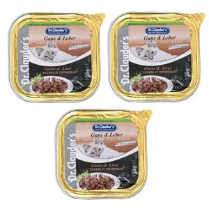 کنسرو غذای گربه دکتر کلادرز مدل goose & liver وزن 100 گرم مجموعه 3 عددی