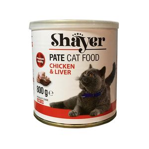 کنسرو غذای گربه شایر مدل chicken&liver وزن 800 گرم
