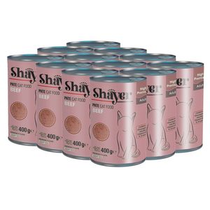 کنسرو غذای گربه شایر مدل گوشت کد sh312 وزن 400 گرم بسته 12 عددی