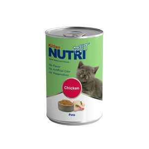 کنسرو غذای گربه نابالغ نوتری پت مدل kitten pate طعم مرغ وزن 425 گرم
