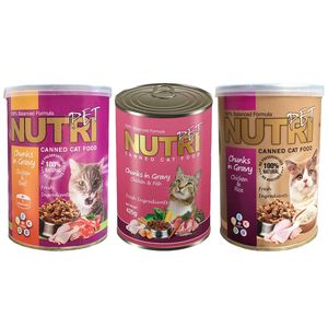 کنسرو غذای گربه نوتری پت مدل pate pack وزن 425 گرم مجموعه 3 عددی