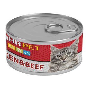 کنسرو نچرال گربه شهرپت مدل chicken and beef وزن 120 گرم