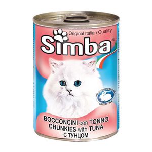 کنسرو گربه سیمبا مدل chunks with tuna 09096 با طعم ماهی تن وزن 415 گرم