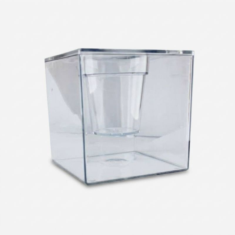 آکواریوم دوزیست پلی کربنات ابعاد 15x15x15 سانتی‌متر ضخامت لایه 0.5 میلی‌متر پایه پلاستیک