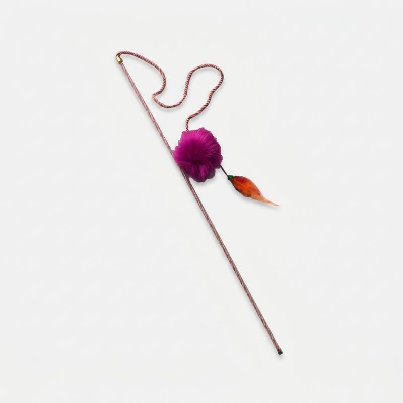 اسباب بازی میله پردار گربه مدل plumy cat stick