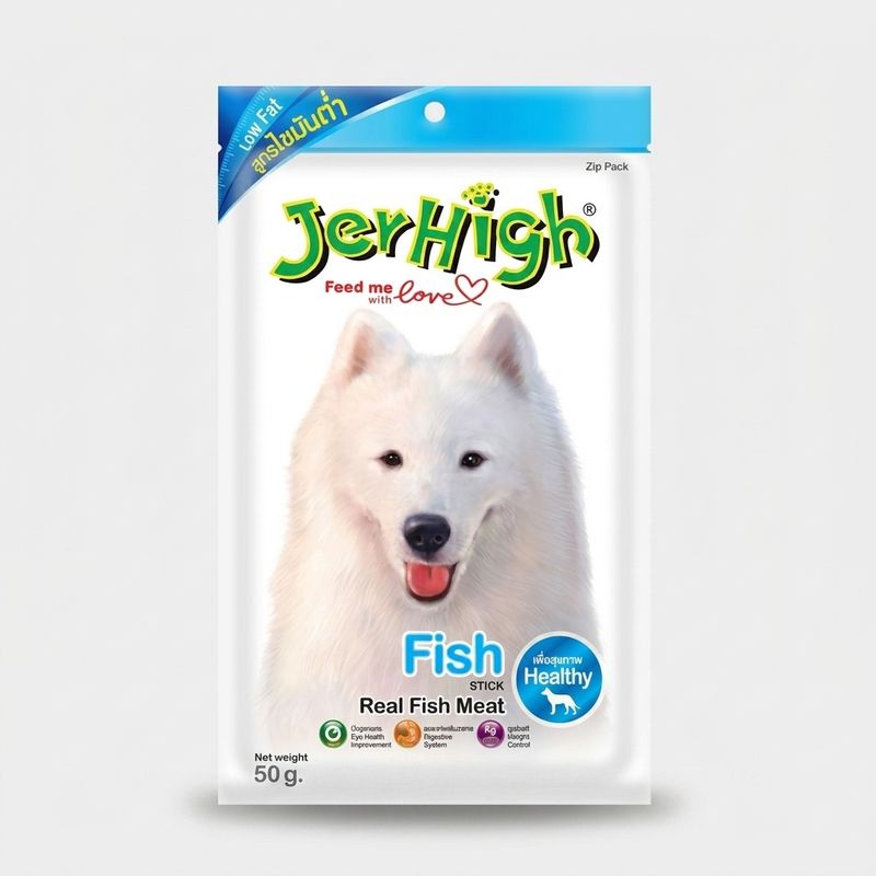 اسنک تشویقی سگ جرهای مدل fish stick وزن 50 گرم