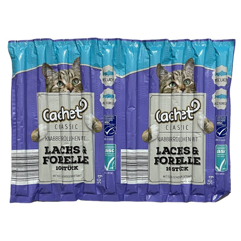 اسنک تشویقی گربه کچت مدل lachs and forelle بسته 10 عددی