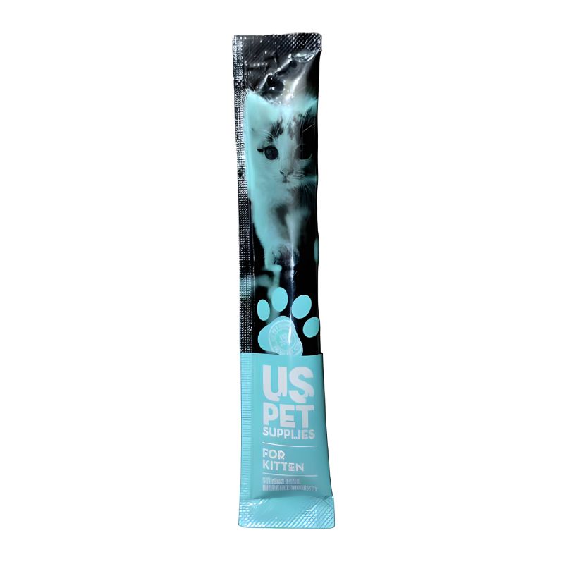 بستنی بچه گربه یو اس پت مدل cream kitten treat طعم گوشت گاو وزن 17 گرم