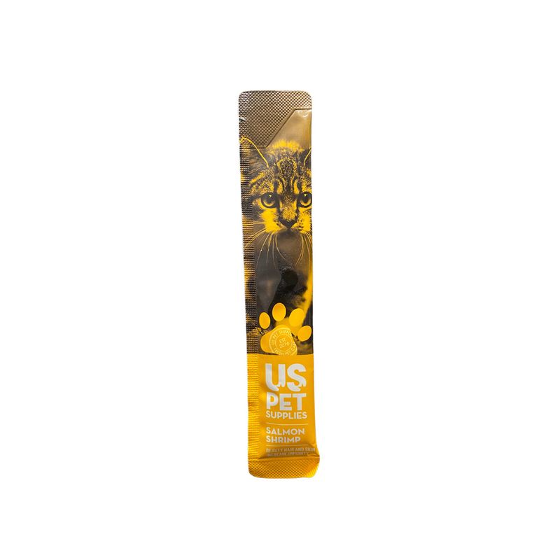 بستنی بچه گربه یو اس پت مدل cream kitten treats با طعم ماهی سالمون  و میگو وزن 17 گرم