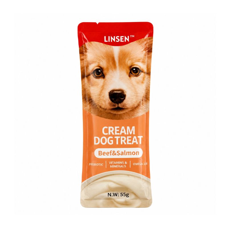 بستنی سگ یو اس پت مدل linsen cream dog treat با طعم گوشت گاو و ماهی سالمون وزن 55 گرم