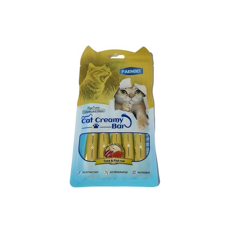 بستنی گربه فنبی مدل creamy bar طعم ماهی تن و خاویار وزن 75 گرم