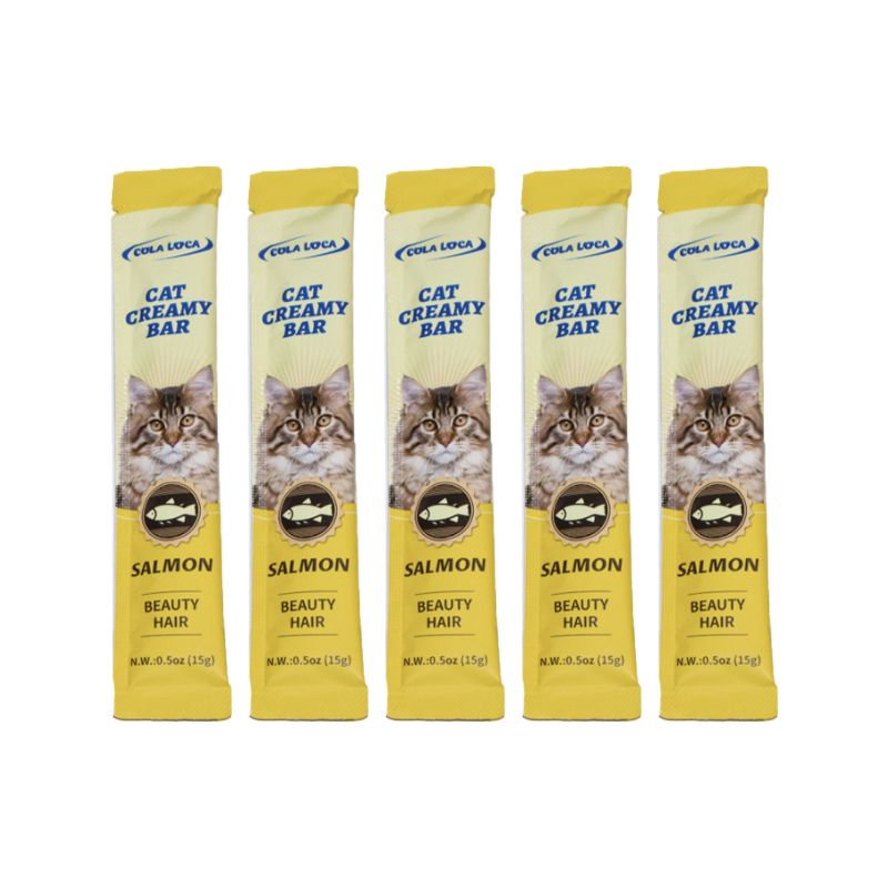 بستنی گربه فنبی مدل creamy bar طعم ماهی سالمون بسته 5 عددی