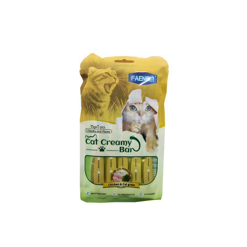 بستنی گربه فنبی مدل creamy bar طعم مرغ و علف گربه وزن 75 گرم