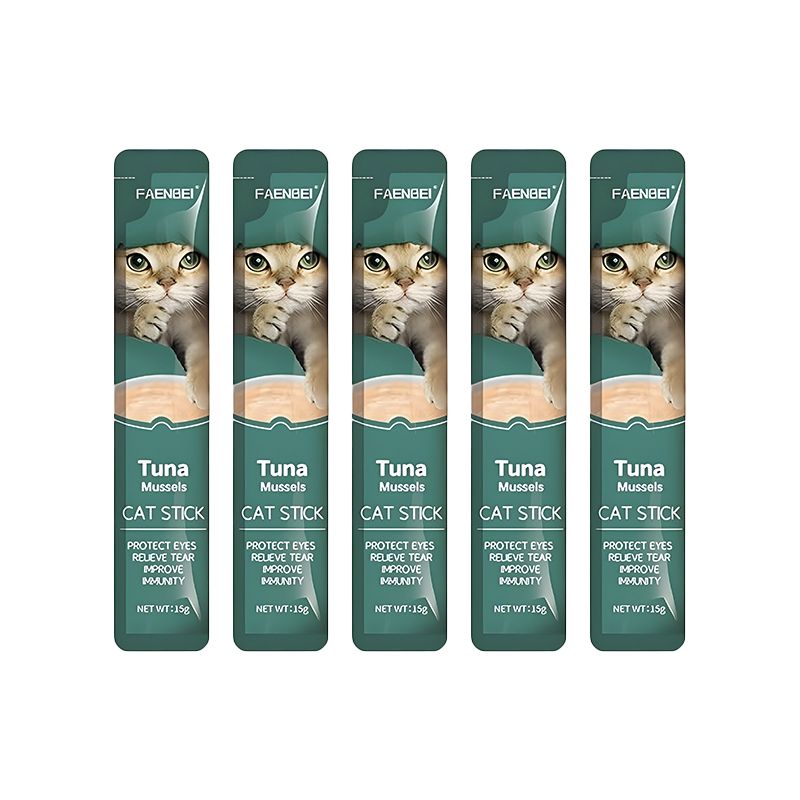 بستنی گربه فنبی مدل creamy sticks طعم ماهی تن و صدف بسته 5 عددی