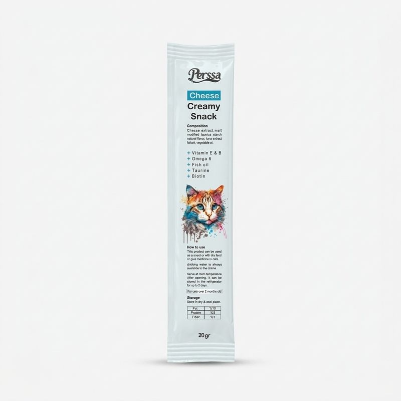 بستنی گربه پرسا مدل creamy پنیر وزن 20 گرم