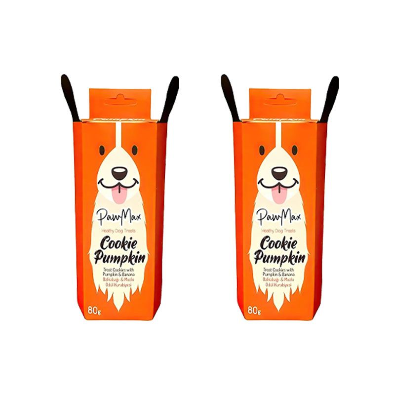 بیسکویت تشویقی سگ پاومکس مدل pumpkin وزن 80 گرم بسته 2 عددی