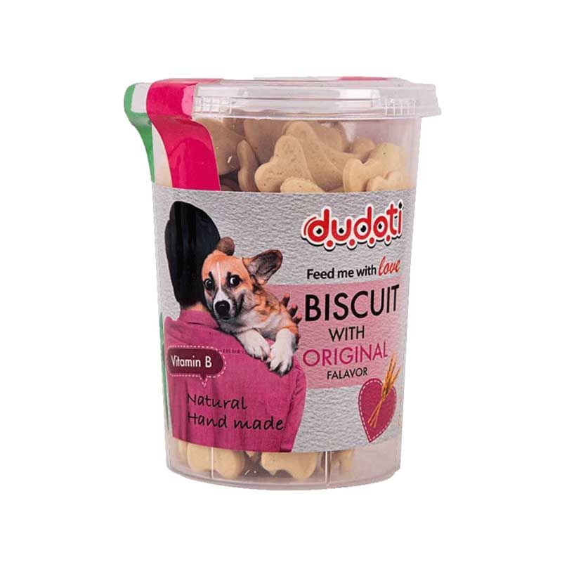 تشویقی بیسکوئیتی سگ دودوتی مدل dog biscuits طعم گندم وزن 150 گرم