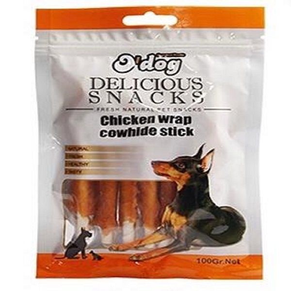 تشویقی سگ اداگ مدل chicken wrap cowhide stick وزن 100 گرم