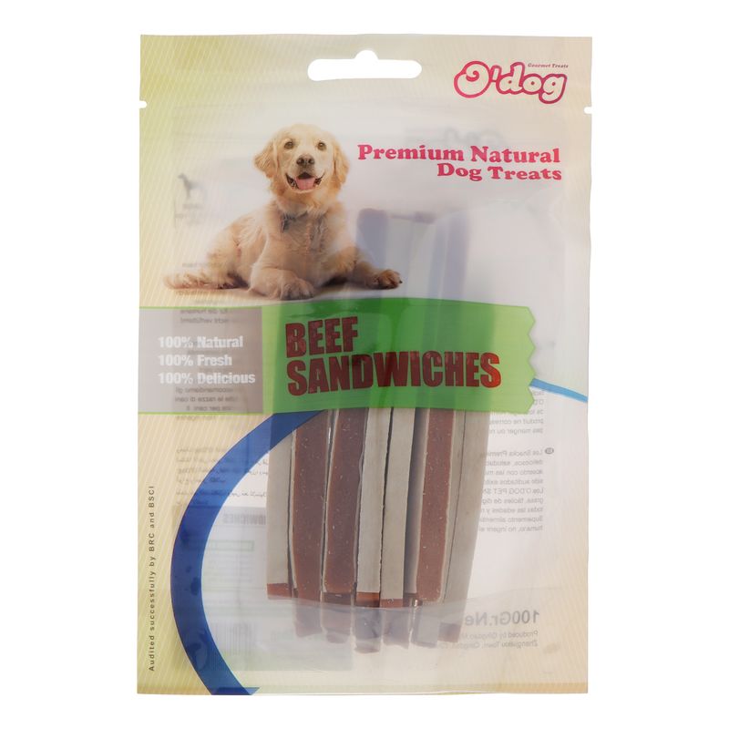 تشویقی سگ اداگ مدل ساندویچ گوشت بره وزن 100 گرم