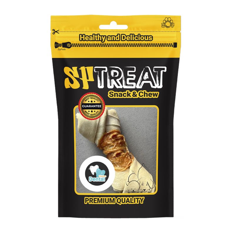 تشویقی سگ اس پی مدل chicken wrap knotted d191 وزن 55 گرم