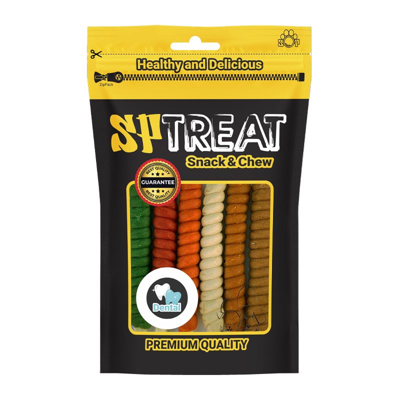 تشویقی سگ اس پی مدل mix chicken stick wrap d167 وزن 150 گرم بسته 6 عددی