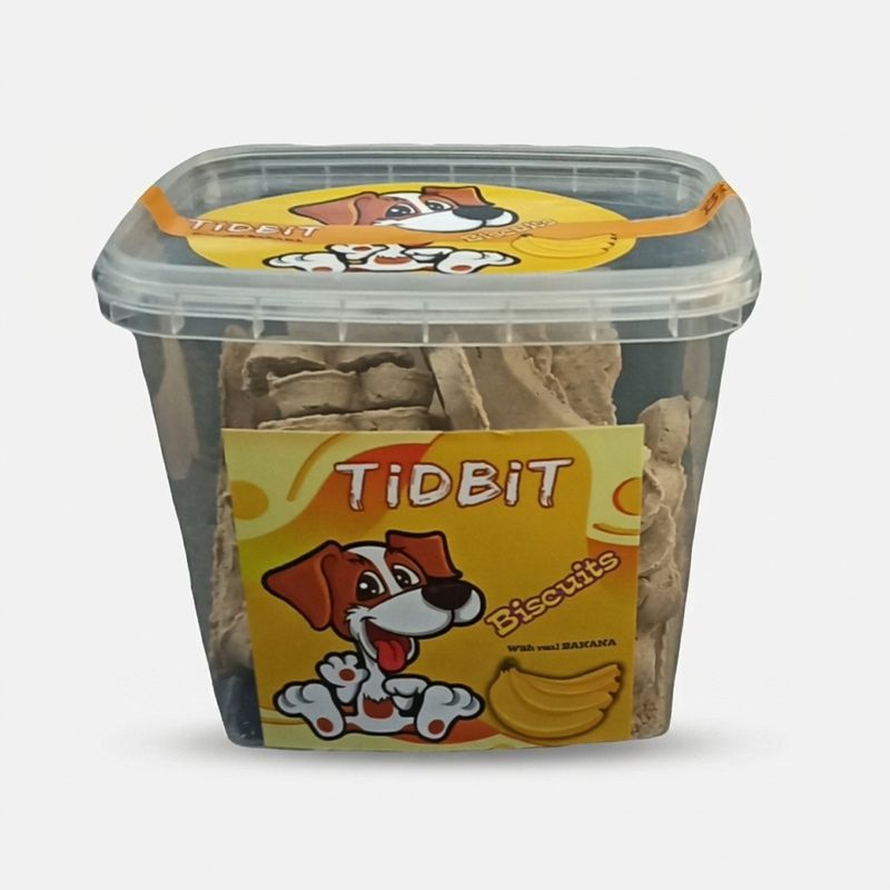 تشویقی سگ تیدبیت مدل banana_biscute وزن 160 گرم