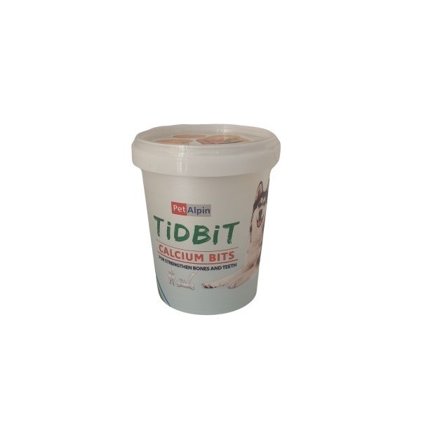 تشویقی سگ تیدبیت مدل calcium bits وزن 150 گرم
