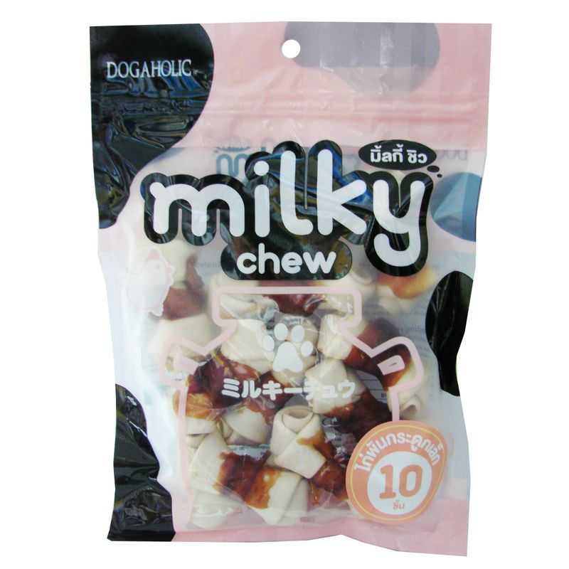 تشویقی سگ داگهولیک مدل milky مقدار 200 گرم