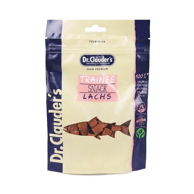 تشویقی سگ دکتر کلادر مدل trainee snack طعم ماهی سالمون وزن 80 گرم