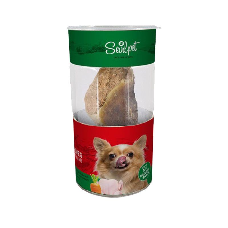 تشویقی سگ سویل پت مدل cattle hooves chicken carrot filled وزن 150 گرم