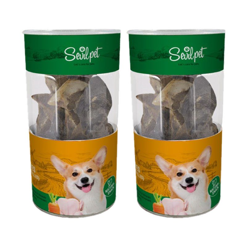 تشویقی سگ سویل پت مدل lamb hooves chicken carrot filled وزن 150 گرم بسته 2 عددی