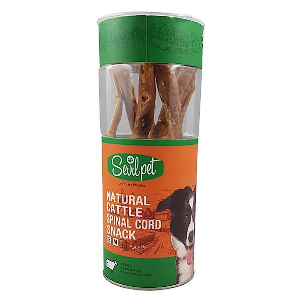 تشویقی سگ سویل پت مدل natural cattle spinal cord وزن 100 گرم