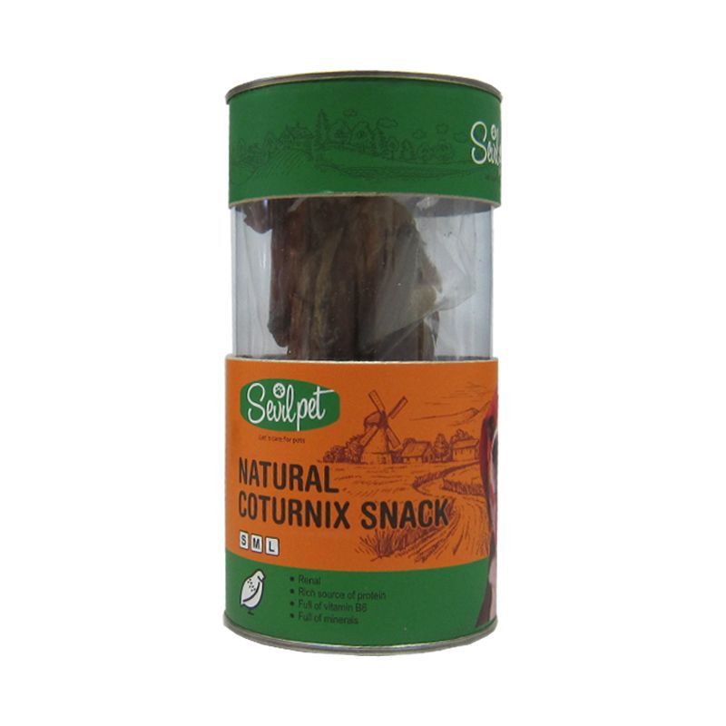 تشویقی سگ سویل پت مدل natural coturnix snack وزن 100 گرم