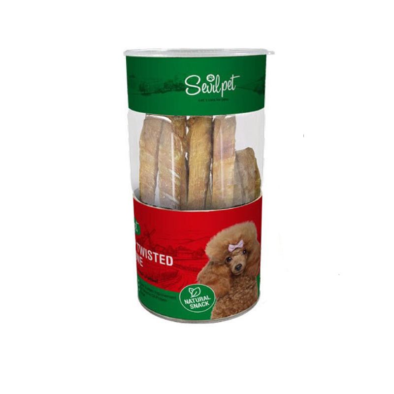 تشویقی سگ سویل پت مدل scalp twisted dog snack دورپیچ اسکالپ وزن ۱۰۰ گرم بسته 4 عددی