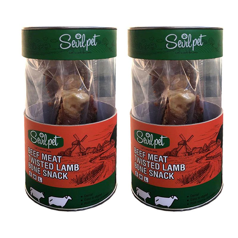 تشویقی سگ سویل پت مدل twisted lamb bone وزن 100 گرم بسته دو عددی