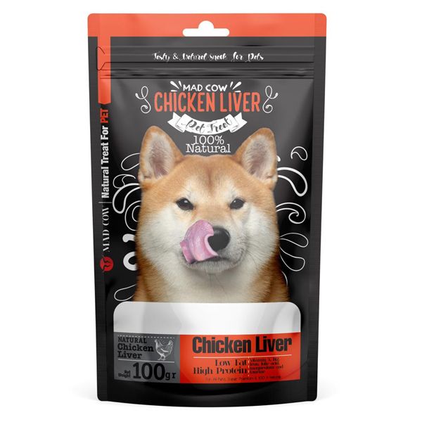 تشویقی سگ مدکاو مدل chicken liver وزن 100 گرم