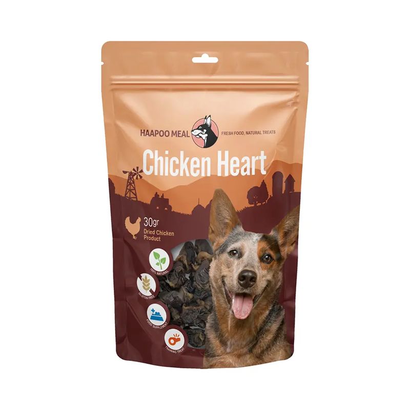 تشویقی سگ هاپومیل مدل دل مرغ کد chicken heart وزن 30 گرم