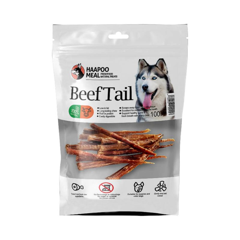 تشویقی سگ هاپومیل مدل دم گاو beef tail l وزن 250 گرم
