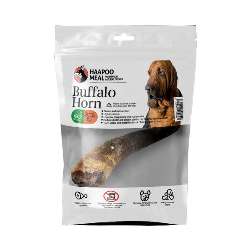 تشویقی سگ هاپومیل مدل شاخ گاو کد buffalo horn m وزن 150 گرم
