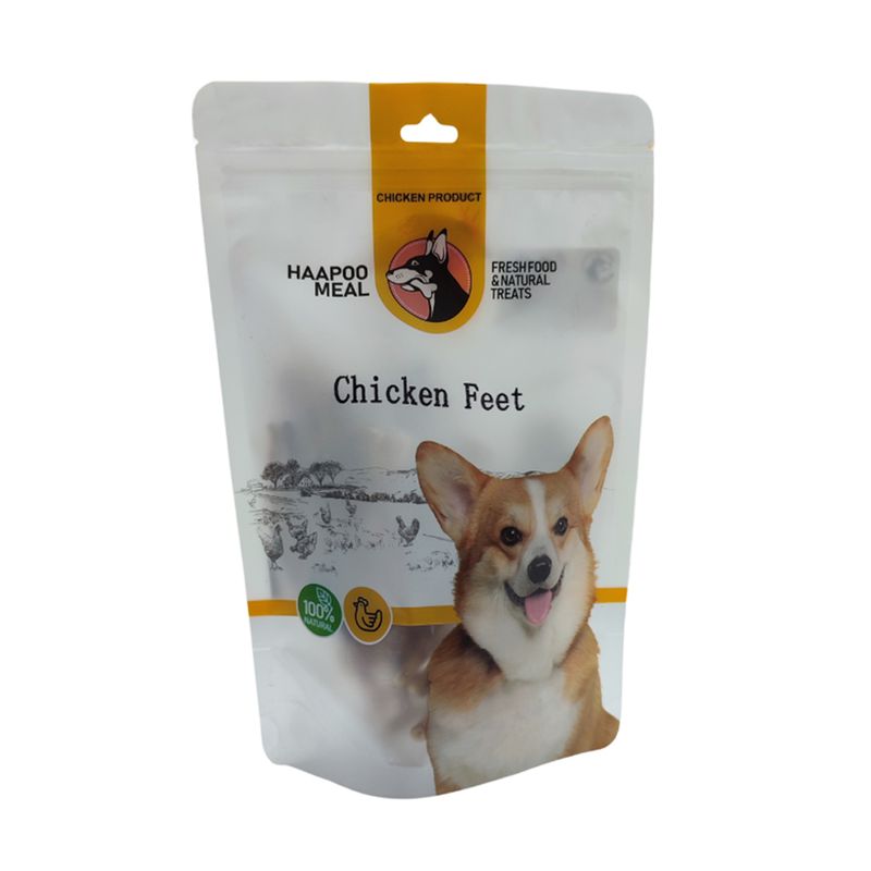 تشویقی سگ هاپومیل مدل پای مرغ کد chicken feet وزن 100 گرم