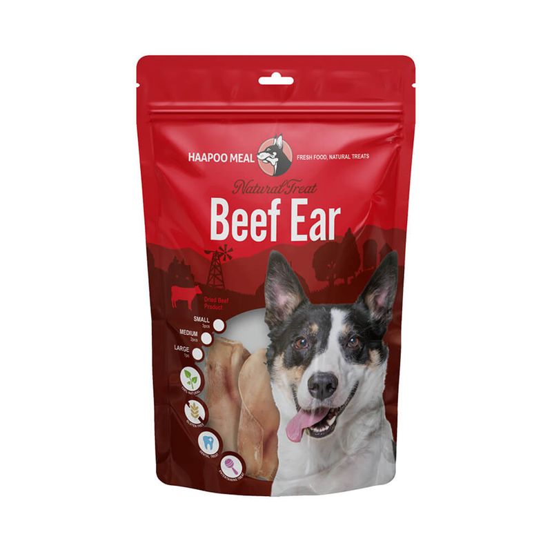 تشویقی سگ هاپومیل مدل گوش گاو کد beef ear s وزن 100 گرم