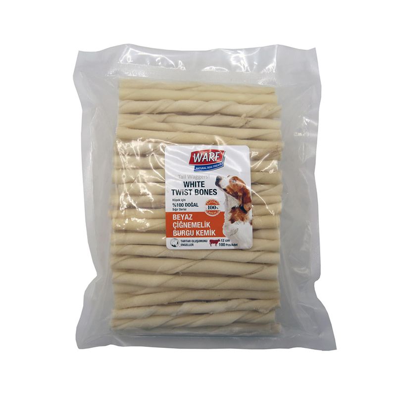 تشویقی سگ وارف مدل whit twisted bones s وزن 500 گرم