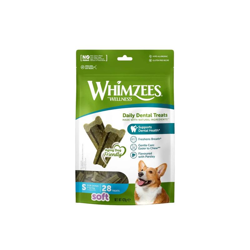 تشویقی سگ ویمزس مدل soft dog chews s طعم سبزیجات وزن 420 گرم