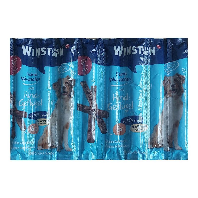 تشویقی سگ وینستون مدل beef وزن 90 گرم بسته 8 عددی