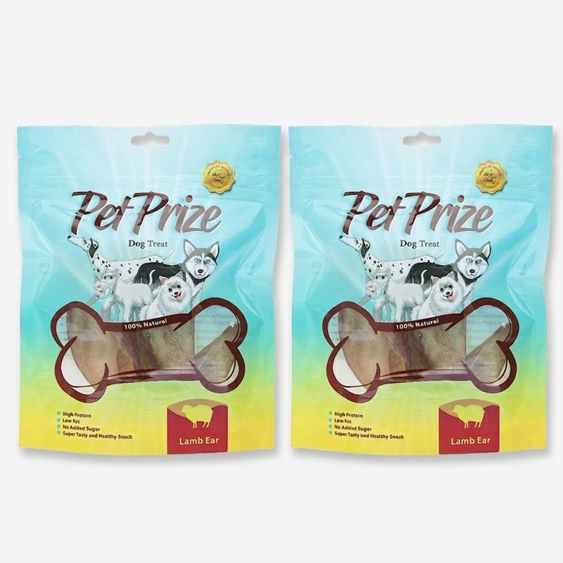 تشویقی سگ پت پرایز مدل lamb ear وزن 40 گرم بسته 2 عددی